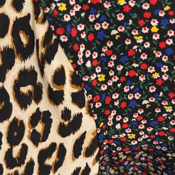Equipment Femme Mix Media Leopard Floral Print Silk Blouse Size L - Picture 2 of 4